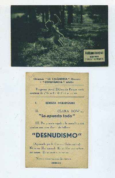 PROGRAMA DE CINE-TARJETA- NUDISMO INTEGRAL