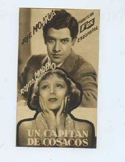 PROGRAMA DE CINE-TARJETA-UN CAPITAN DE COSACOS