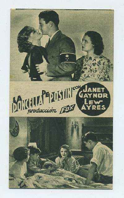 PROGRAMA DE CINE-TARJETA-LA DONCELLA DE POSTIN