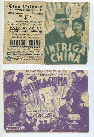 PROGRAMA DE CINE DOBLE: INTRIGA CHINA