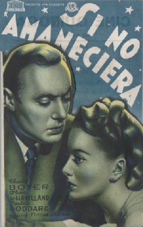 PROGRAMA DOBLE DE CINE: SI NO AMANECIERA
