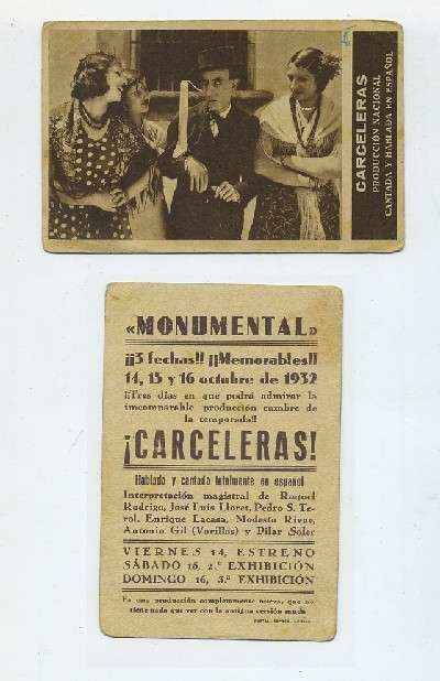 PROGRAMA DE CINE-TARJETA-CARCELERAS