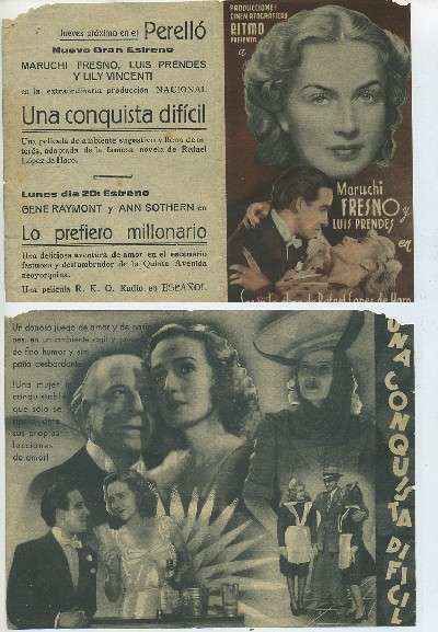 PROGRAMA DE CINE DOBLE: UNA CONQUISTA DIFICIL