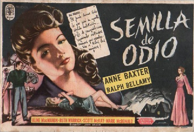 PROGRAMA DE CINE: SEMILLA DE ODIO