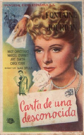 PROGRAMA DE CINE: CARTA DE UNA DESCONOCIDA