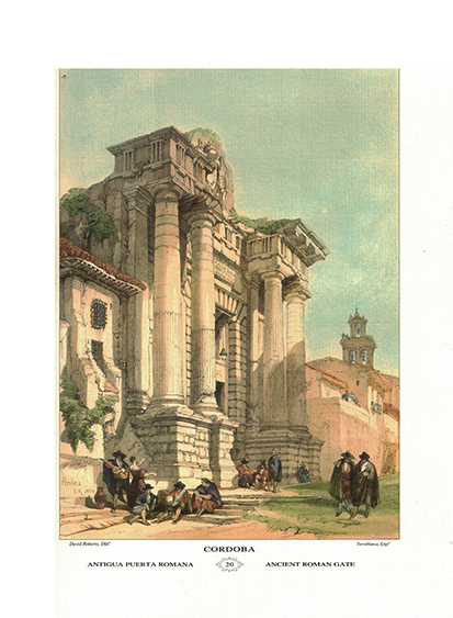LITOGRAFIA (REPRODUCCION) CORDOBA - ANTIGUA PUERTA ROMANA. Nº 20.