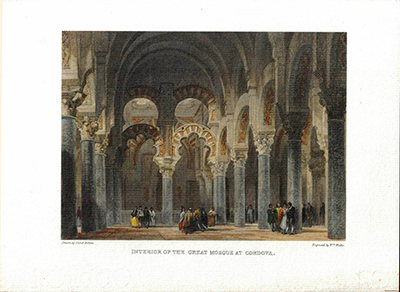 LITOGRAFIA (REPRODUCCION) CORDOBA. INTERIOR OF THE GREAT MOSQUE AT CORDOVA.