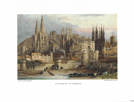 LITOGRAFIA (REPRODUCCION) BURGOS, ENTRANCE TO BURGOS.