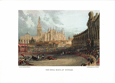 LITOGRAFIA (REPRODUCCION) SEVILLA, THE BULL-RING AT SEVILLE.