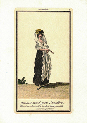 LITOGRAFIA  (REPRODUCCION) COSTUMBRISTA DE MADRID Nº 6. (QUANDO USTED GUSTE CAVALLERO).