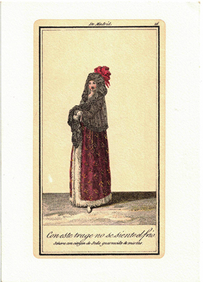 LITOGRAFIA (REPRODUCCION) COSTUMBRISTA DE MADRID Nº 26. (CON ESTE TRAGE NO SE SIENTE EL FRIO)