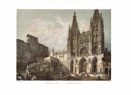 LITOGRAFIA (REPRODUCCION) CATEDRAL DE BURGOS - VILLAMIL. REPLIT-139 ,3