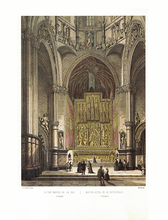 LITOGRAFIA (REPRODUCCION) ALTAR MAYOR DE LA SEO EN ZARAGOZA. PEREZ VILLAMIL. REPLIT-142 ,4