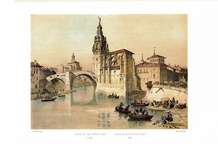 LITOGRAFIA (REPRODUCCION). YGLESIA DE SAN ANTONIO ABAD EN BILBAO. PEREZ VILLAMIL. REPLIT-144 ,4