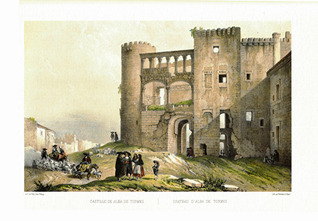 LITOGRAFIA (REPRODUCCION). CASTILLO DE ALBA DE TORMES. PEREZ VILLAMIL. REPLIT-148,6