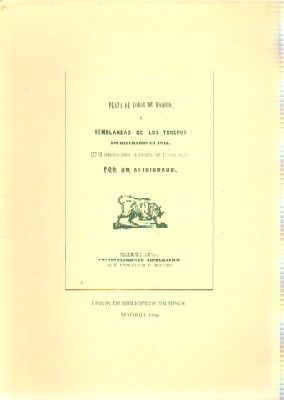 PLAZA DE TOROS DE MADRID, O SEMBLANZA DE LOS TOREROS