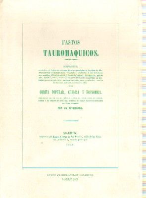 FASTOS TAUROMAQUICOS