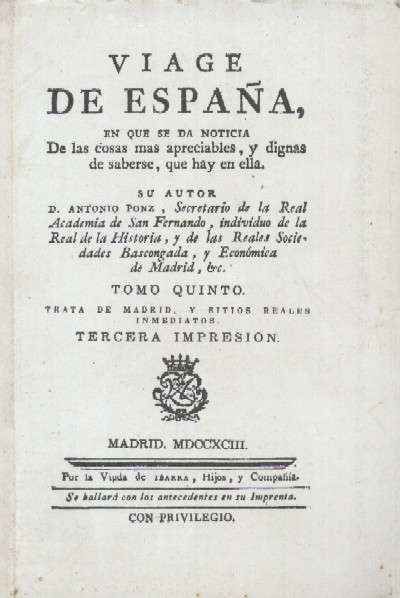 VIAGE DE ESPAÑA. TOMO V (Madrid, Aranjuez…)