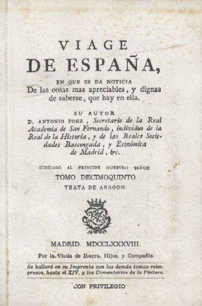 VIAGE DE ESPAÑA. TOMO XV (Aragón…)