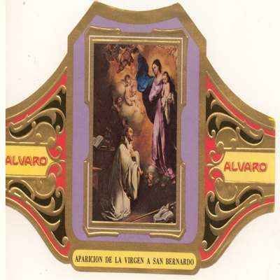 VITOLA FABRICA DE TABACOS ALVARO. APARICION DE LA VIRGEN A SAN BERNARDO